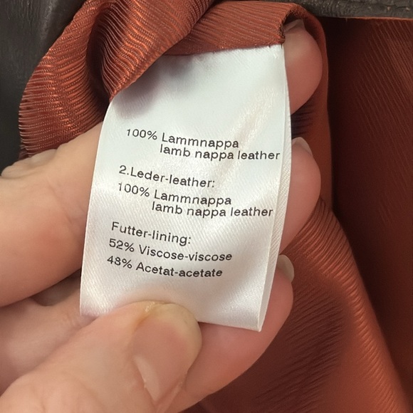 Akris Brown and bronze lamb skin Leather Blazer LIKE NEW sz 6 - Picture 4 of 5